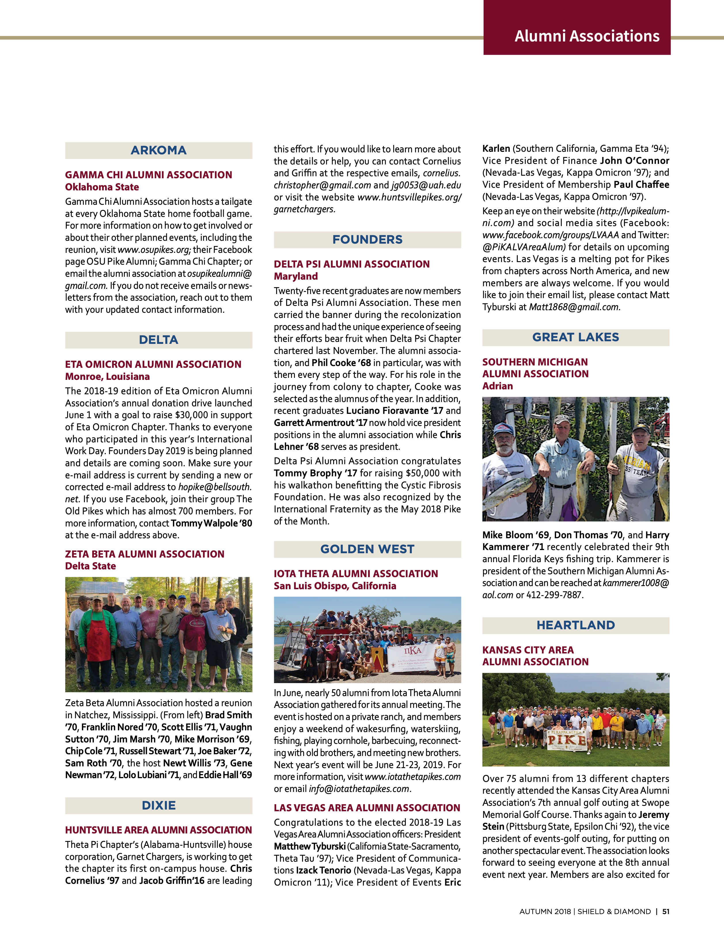 Alumni Associations, Autumn 2018